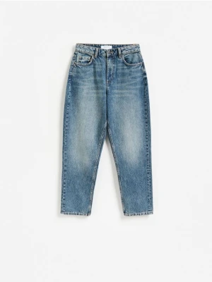 Reserved - Jeansy mom fit z wysokim stanem - niebieski