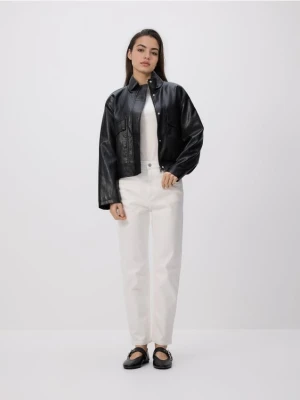 Reserved - Jeansy mom fit - złamana biel