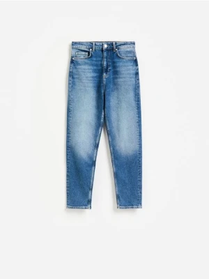 Reserved - Jeansy mom slim - granatowy