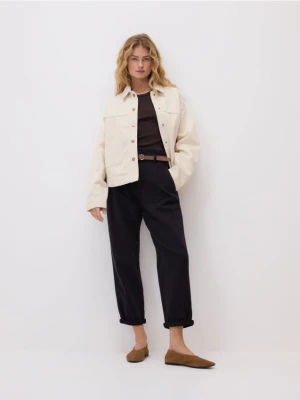 Reserved - Jeansy paperbag - czarny