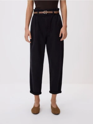 Zdjęcie produktu Reserved - Jeansy paperbag - czarny