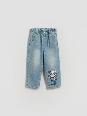 Reserved - Jeansy paperbag Kicia Kocia - niebieski