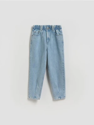 Reserved - Jeansy paperbag - niebieski
