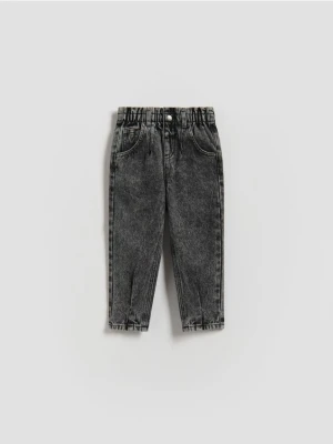 Reserved - Jeansy paperbag - szary