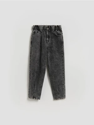 Reserved - Jeansy paperbag - szary