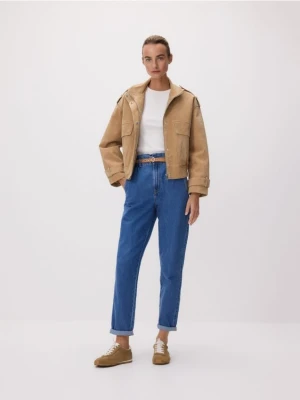 Zdjęcie produktu Reserved - Jeansy paperbag z dłuższą nogawką - niebieski