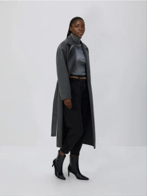 Reserved - Jeansy paperbag z paskiem - czarny