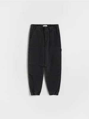 Reserved - Jeansy parachute - czarny