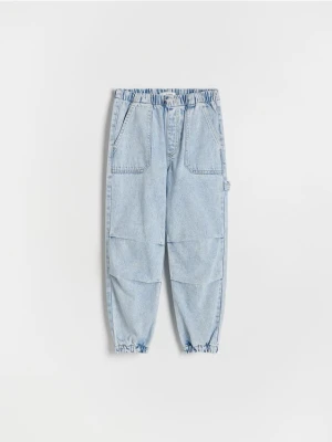 Reserved - Jeansy parachute - niebieski