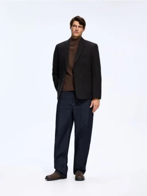 Reserved - Jeansy Selvedge barrel leg - granatowy