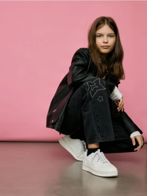 Reserved - Jeansy skater z łańcuszkiem - czarny