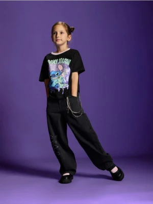 Reserved - Jeansy skater z łańcuszkiem - czarny