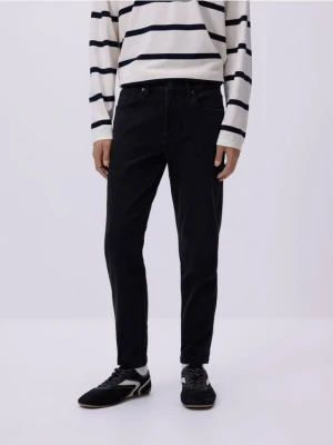 Reserved - Jeansy skinny z efektem sprania - czarny