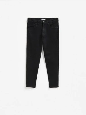 Reserved - Jeansy skinny z efektem sprania - czarny