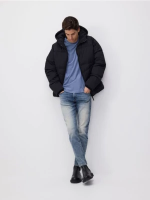 Reserved - Jeansy skinny z efektem sprania - indigo jeans