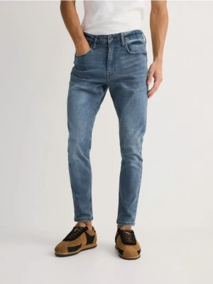 Reserved - Jeansy skinny z efektem sprania - indigo jeans