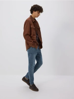 Reserved - Jeansy skinny z efektem sprania - indigo jeans