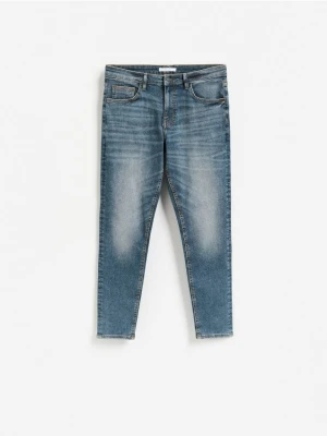 Reserved - Jeansy skinny z efektem sprania - indigo jeans