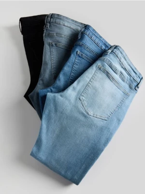 Reserved - Jeansy skinny z efektem sprania - niebieski