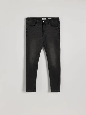 Reserved - Jeansy skinny z efektem sprania - szary