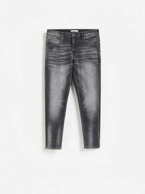 Reserved - Jeansy skinny z efektem sprania - szary