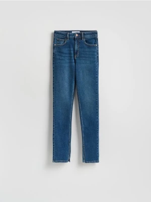 Reserved - Jeansy slim fit high waist - granatowy