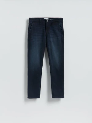 Reserved - Jeansy slim fit z efektem sprania - granatowy