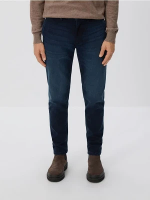 Reserved - Jeansy slim fit z efektem sprania - granatowy