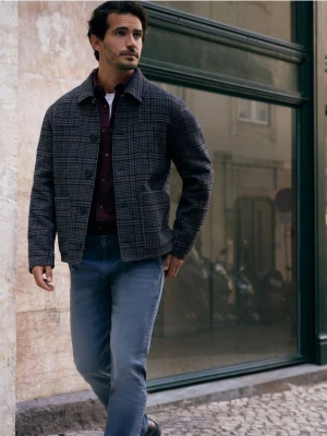 Reserved - Jeansy slim fit z efektem sprania - granatowy