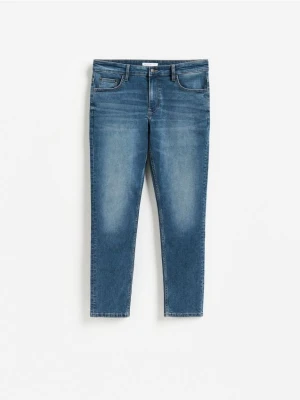 Reserved - Jeansy slim fit z efektem sprania - indigo jeans