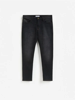 Reserved - Jeansy slim fit z efektem sprania - szary