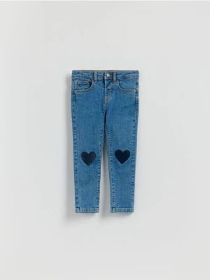 Reserved - Jeansy slim fit z nadrukiem - niebieski