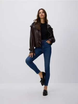 Reserved - Jeansy slim fit z przetarciami - granatowy