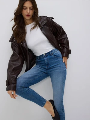 Reserved - Jeansy slim fit z przetarciami - niebieski