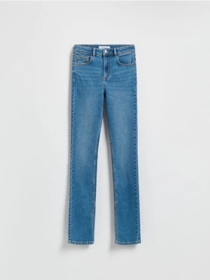 Reserved - Jeansy slim fit z rozcięciem - niebieski