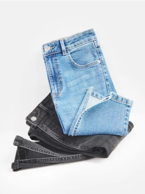 Reserved - Jeansy slim fit z rozcięciem - niebieski
