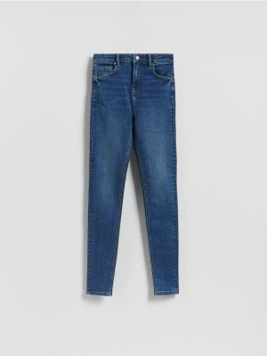 Reserved - Jeansy slim high waist - granatowy