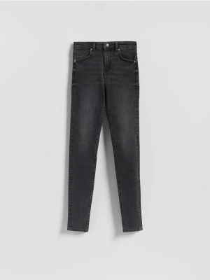 Reserved - Jeansy slim high waist - szary