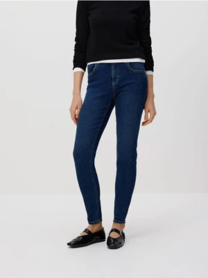 Reserved - Jeansy slim mid rise - granatowy