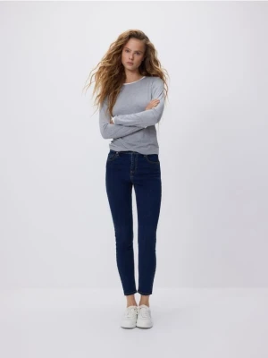 Reserved - Jeansy slim push up - granatowy