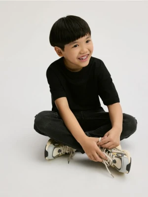 Reserved - Jeansy slim z dziurami - czarny