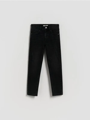 Reserved - Jeansy slim z dziurami - czarny