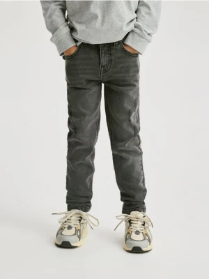 Reserved - Jeansy slim z dziurami - szary