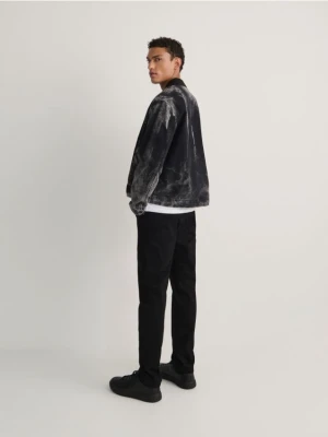 Reserved - Jeansy slim z efektem sprania - czarny