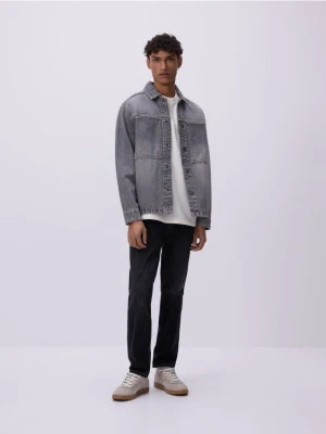 Reserved - Jeansy slim z efektem sprania - czarny