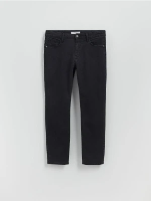 Reserved - Jeansy slim z efektem sprania - czarny