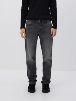 Reserved - Jeansy slim z efektem sprania - czarny
