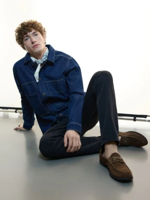 Reserved - Jeansy slim z efektem sprania - czarny