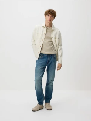 Reserved - Jeansy slim z efektem sprania - indigo jeans