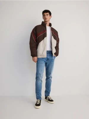 Reserved - Jeansy slim z efektem sprania - niebieski